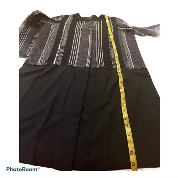 ALFANI Womens Black Striped Long Sleeve Open Top - Picture 11 of 12